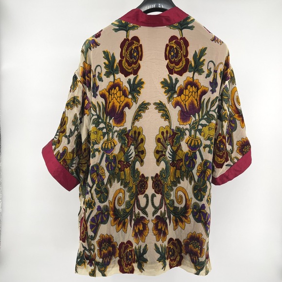 Chicos‎ Kimono Jacket L/XL Velvet Floral Anniversary Collection Silk Blend - Picture 2 of 14